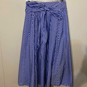 Blue/white striped skirt